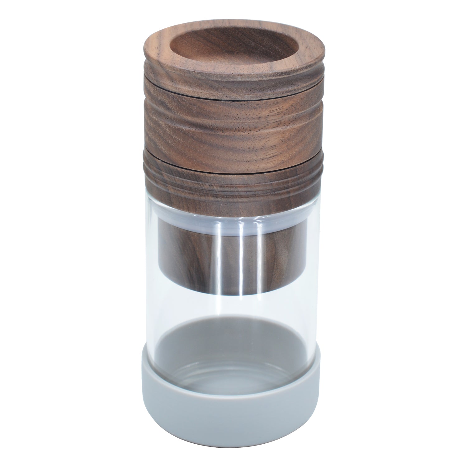 SENSORITE 1 1/4 Size Wooden Grinder & Cone Filler with Airtight Storage Jar & Thread-less Quick Connection - Sensorite
