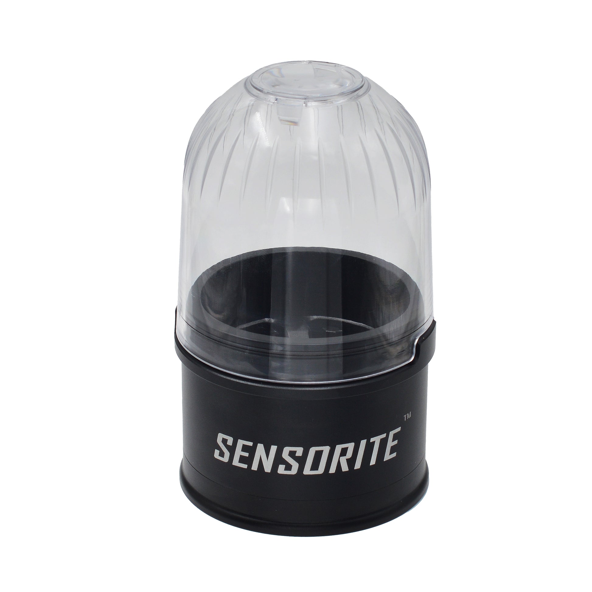 Sensorite Deluxe 63mm 5-Piece Aluminum Herb Grinder with Magnifying Clear Lid & Large Storage Sensorite