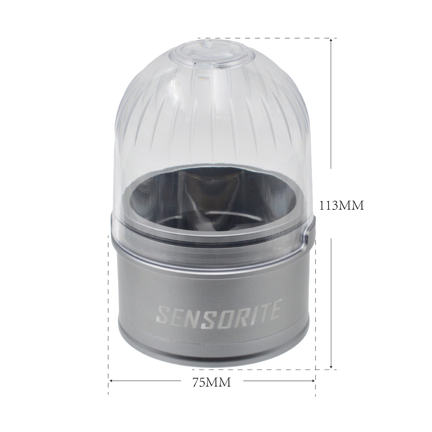 Sensorite Pro XL 75mm 5-Piece Aluminum Grinder with Magnifying Lid & Deep Storage Chamber Sensorite