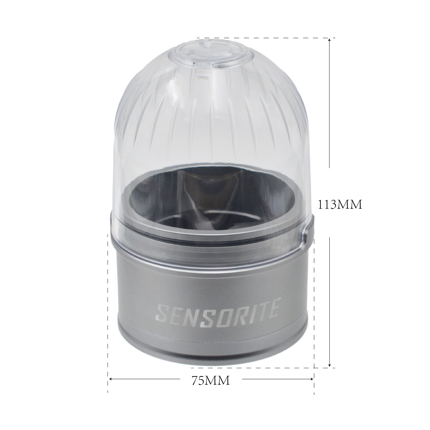 Sensorite Pro XL 75mm 5-Piece Aluminum Grinder with Magnifying Lid & Deep Storage Chamber Sensorite