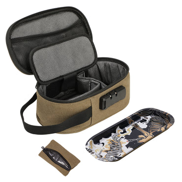 SENSORITE Smell Proof Canvas Bag with 3-digit Password Lock & 2 Removable Padded Dividers - Sensorite