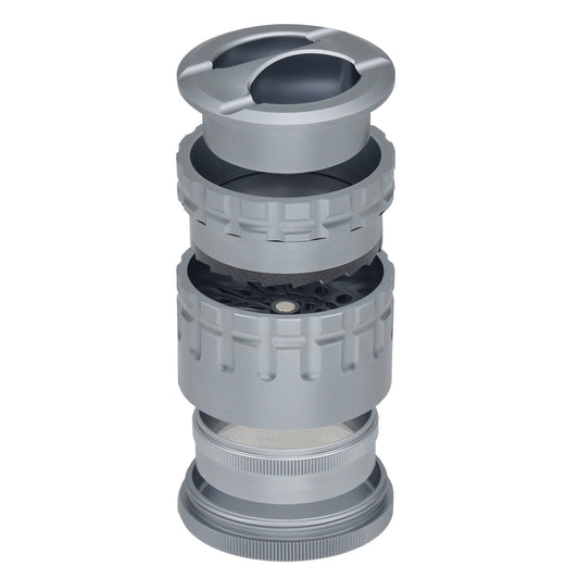 SENSORITE 5-Part Mill Style Aluminum Grinder With Non-Stick Coated Shredder Plates & Ashtray Lid - Sensorite