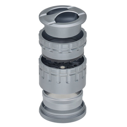 SENSORITE 5-Part Mill Style Aluminum Grinder With Non-Stick Coated Shredder Plates & Ashtray Lid - Sensorite