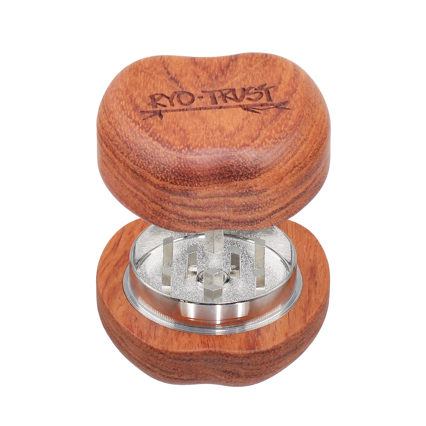 SENSORITE Apple Shape Wooden Grinder with Built-in Zinc Alloy Teeth & Strong Magnet Closure - Sensorite