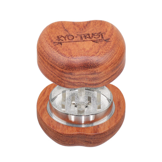 SENSORITE Apple Shape Wooden Grinder with Built-in Zinc Alloy Teeth & Strong Magnet Closure - Sensorite