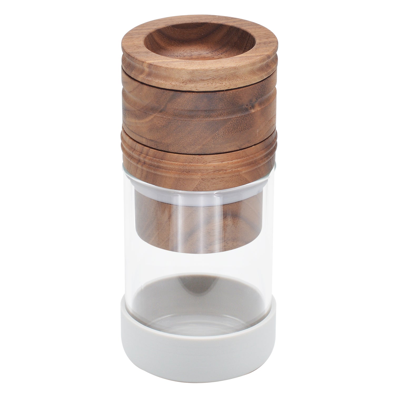 SENSORITE 1 1/4 Size Wooden Grinder & Cone Filler with Airtight Storage Jar & Thread-less Quick Connection - Sensorite