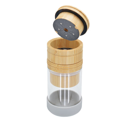SENSORITE 1 1/4 Size Wooden Grinder & Cone Filler with Airtight Storage Jar & Thread-less Quick Connection - Sensorite