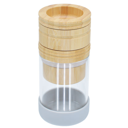 SENSORITE 1 1/4 Size Wooden Grinder & Cone Filler with Airtight Storage Jar & Thread-less Quick Connection - Sensorite