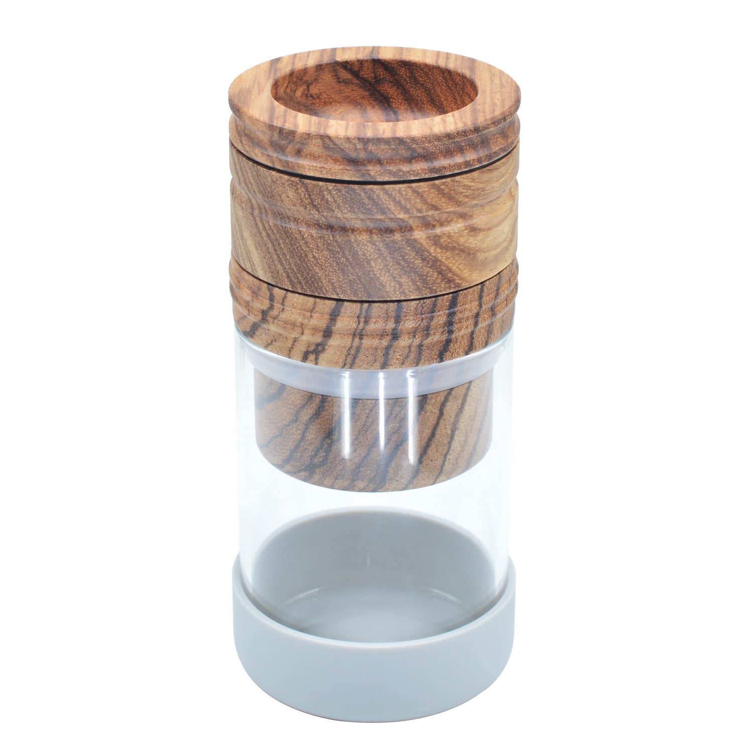 SENSORITE 1 1/4 Size Wooden Grinder & Cone Filler with Airtight Storage Jar & Thread-less Quick Connection - Sensorite