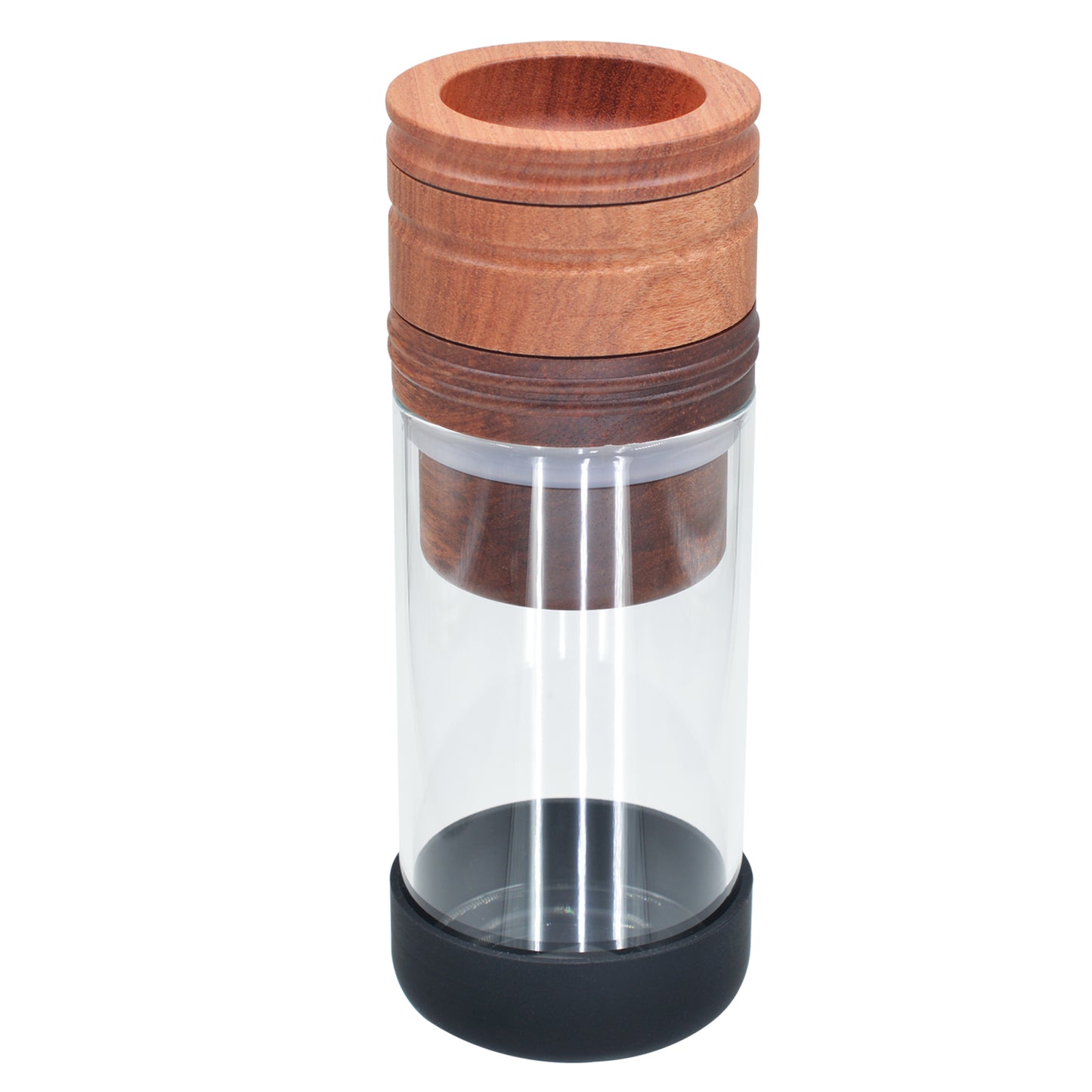SENSORITE 2 in 1 King Size Wooden Grinder & Cone Filler with Stain-less Steel Graters & Airtight Glass Jar - Sensorite