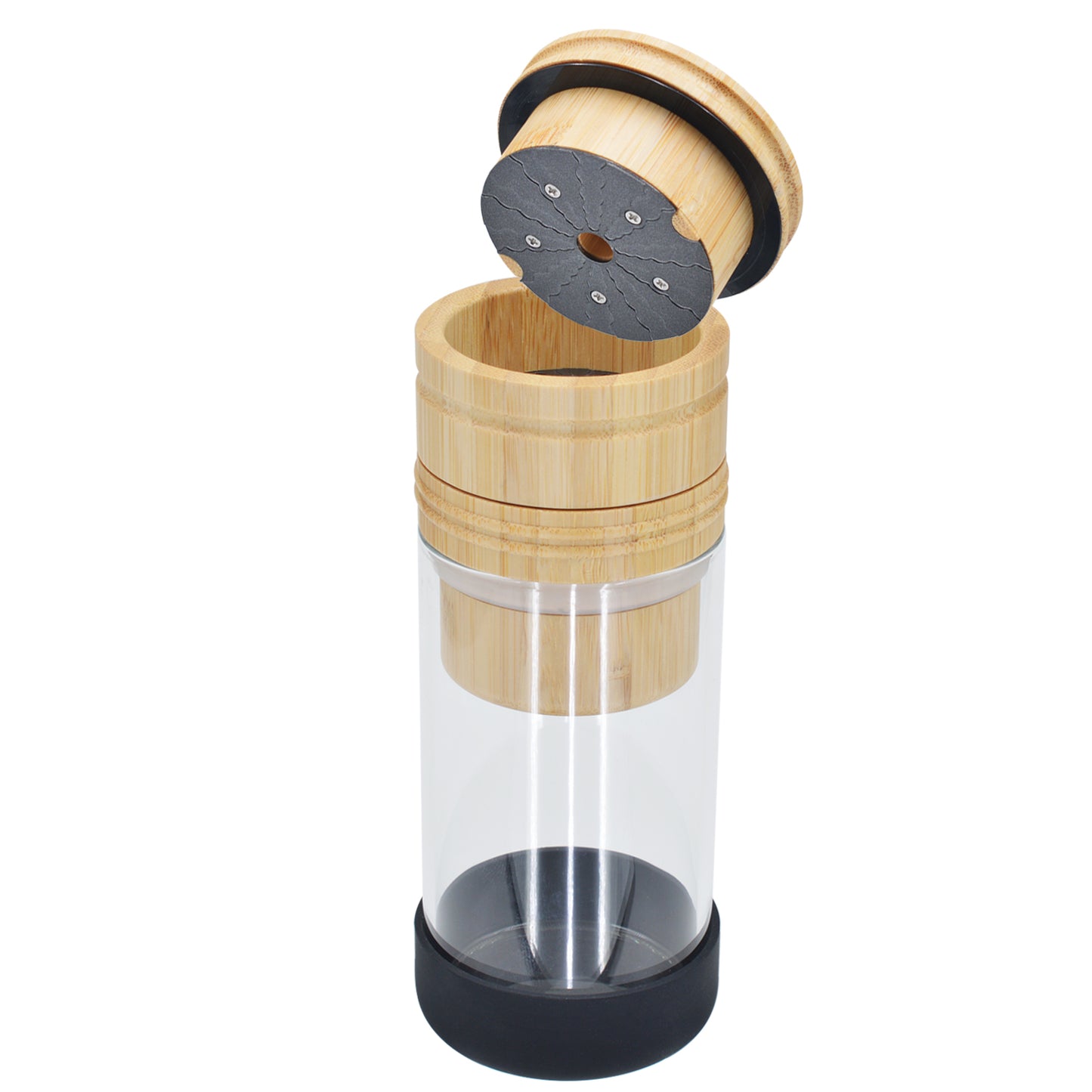 SENSORITE 2 in 1 King Size Wooden Grinder & Cone Filler with Stain-less Steel Graters & Airtight Glass Jar - Sensorite