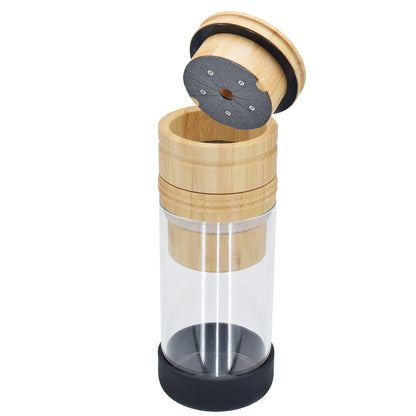 SENSORITE 2 in 1 King Size Wooden Grinder & Cone Filler with Stain-less Steel Graters & Airtight Glass Jar - Sensorite