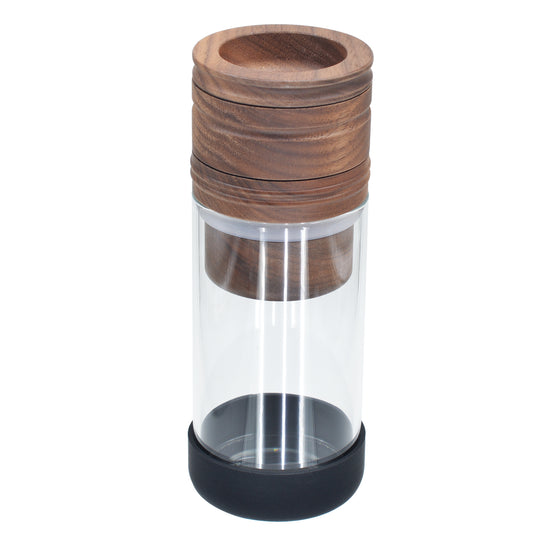 SENSORITE 2 in 1 King Size Wooden Grinder & Cone Filler with Stain-less Steel Graters & Airtight Glass Jar - Sensorite