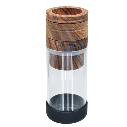 SENSORITE 2 in 1 King Size Wooden Grinder & Cone Filler with Stain-less Steel Graters & Airtight Glass Jar - Sensorite