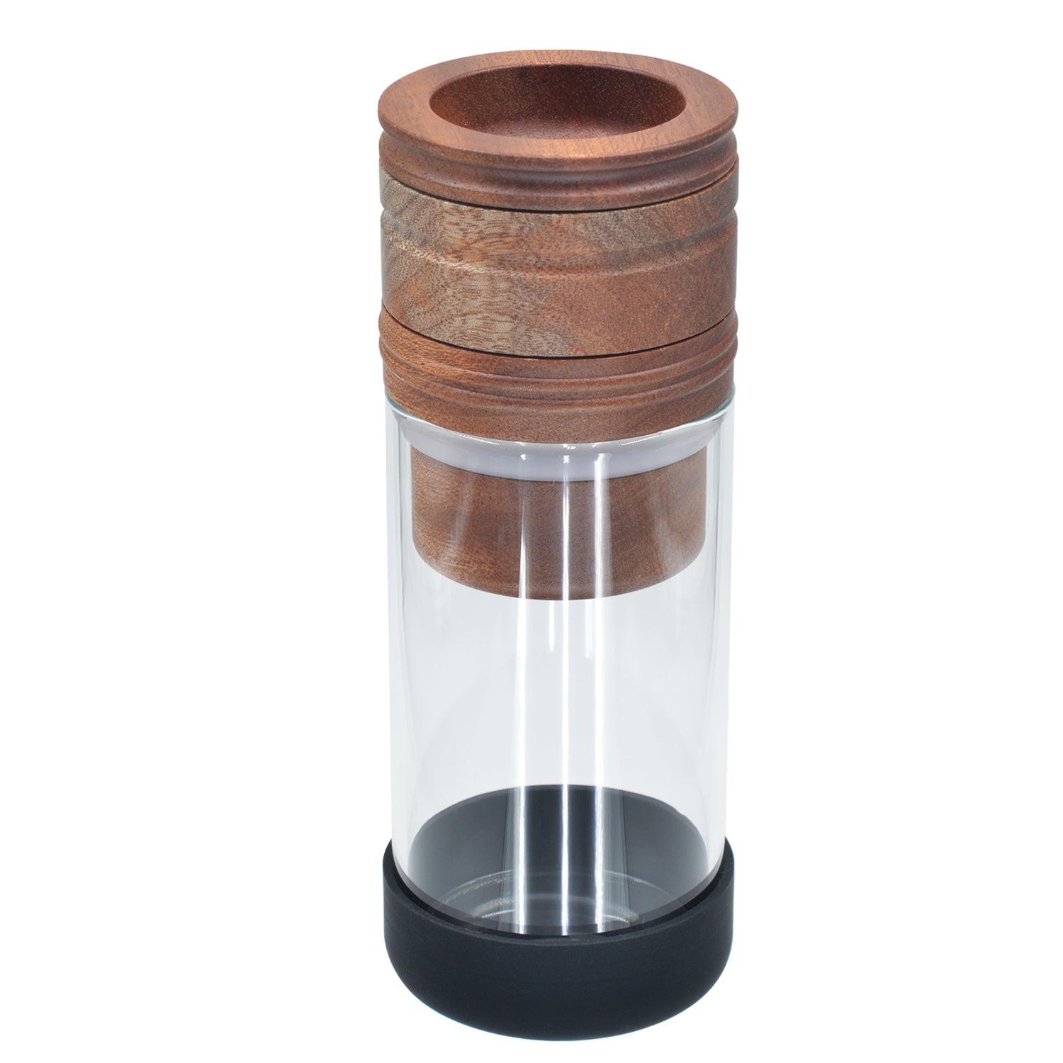 SENSORITE 2 in 1 King Size Wooden Grinder & Cone Filler with Stain-less Steel Graters & Airtight Glass Jar - Sensorite