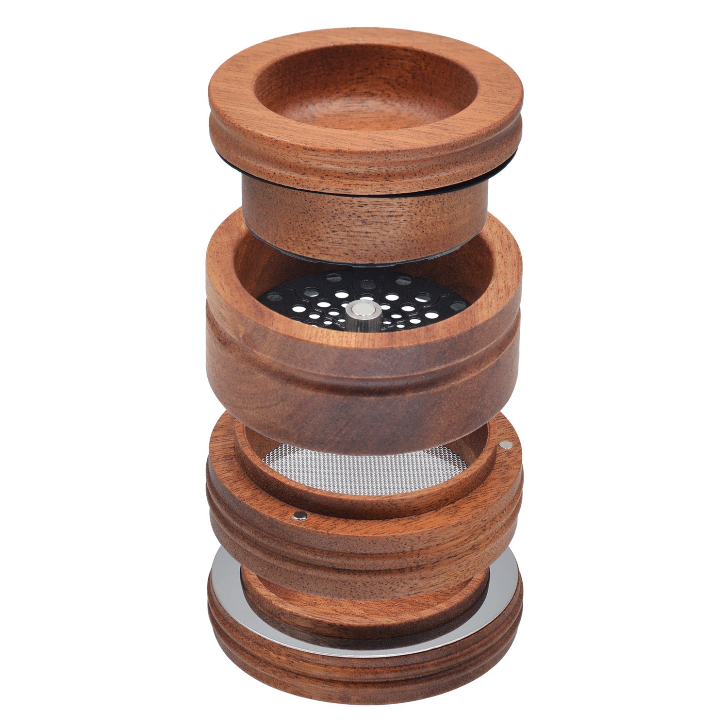 SENSORITE 2.5-inch Wooden Grinder With Easy Changeable Screen & Non-stick Coated Grater Plates - Sensorite