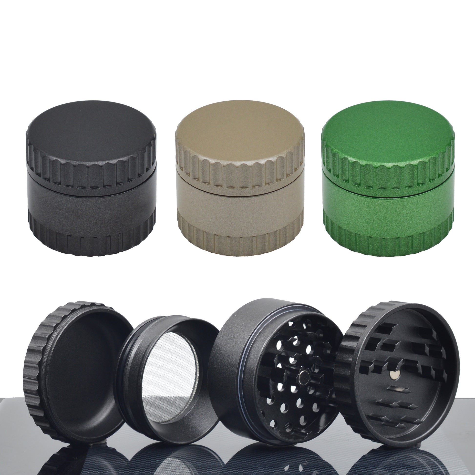 SENSORITE 2.4-inch Easy Grip Aluminum Grinder with Big Notch & Fully Non-stick Coating - Sensorite