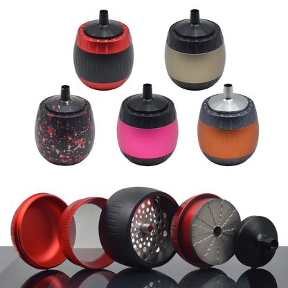 SENSORITE Barrel Shape Grinder With Non-stick Coated Shredder Plates Metal Cone Loader & Packing Poker - Sensorite