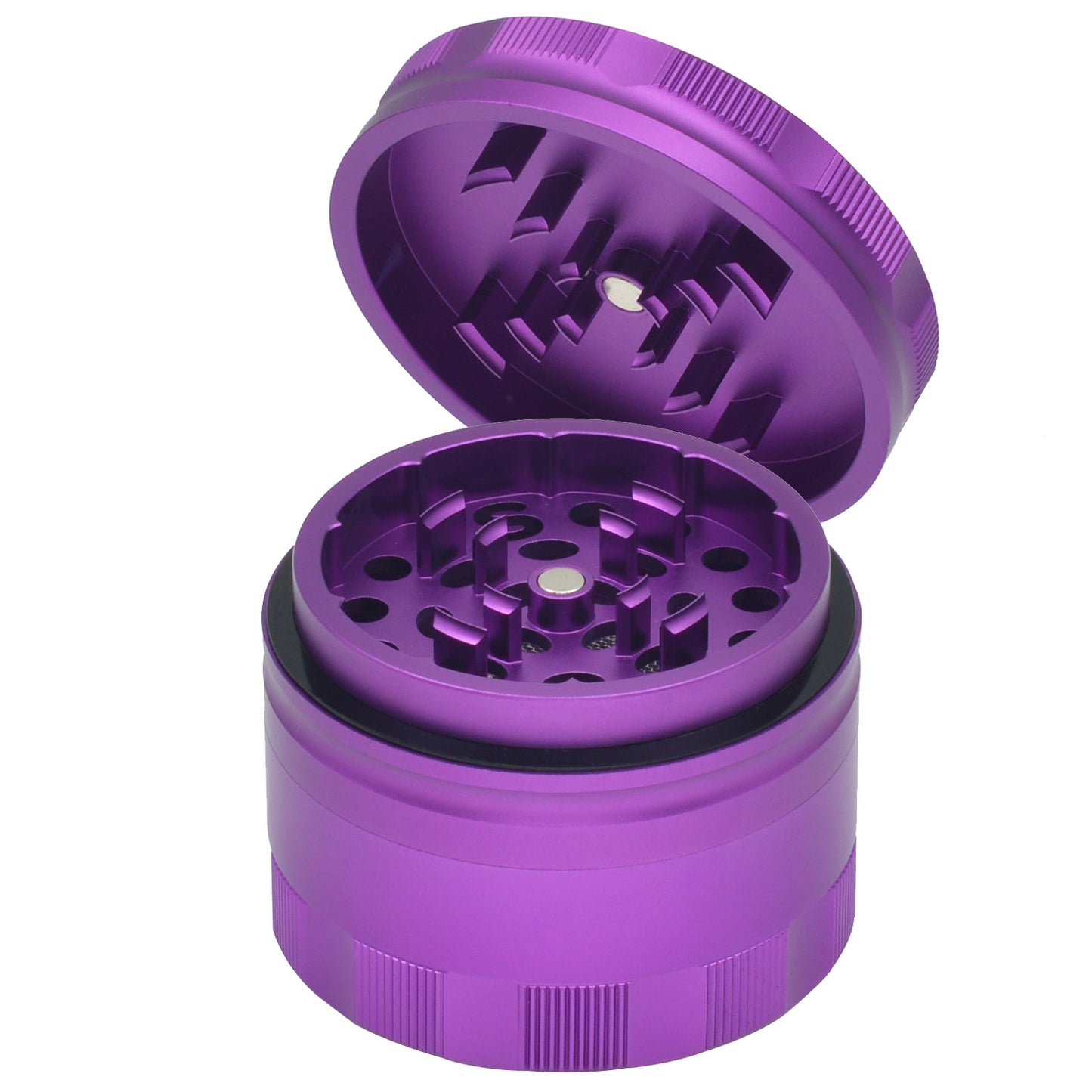 SENSORITE 4-Part Aluminum Grinder with Bump Rings Replaceable Screen Part & Double Blades Sharp Teeth - Sensorite