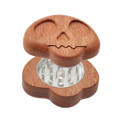 SENSORITE Skully Shape Metal-Sensitive-Finger-Friendly Wooden Grinder with Built-in Zinc Alloy Teeth & Strong Magnet Connection - Sensorite