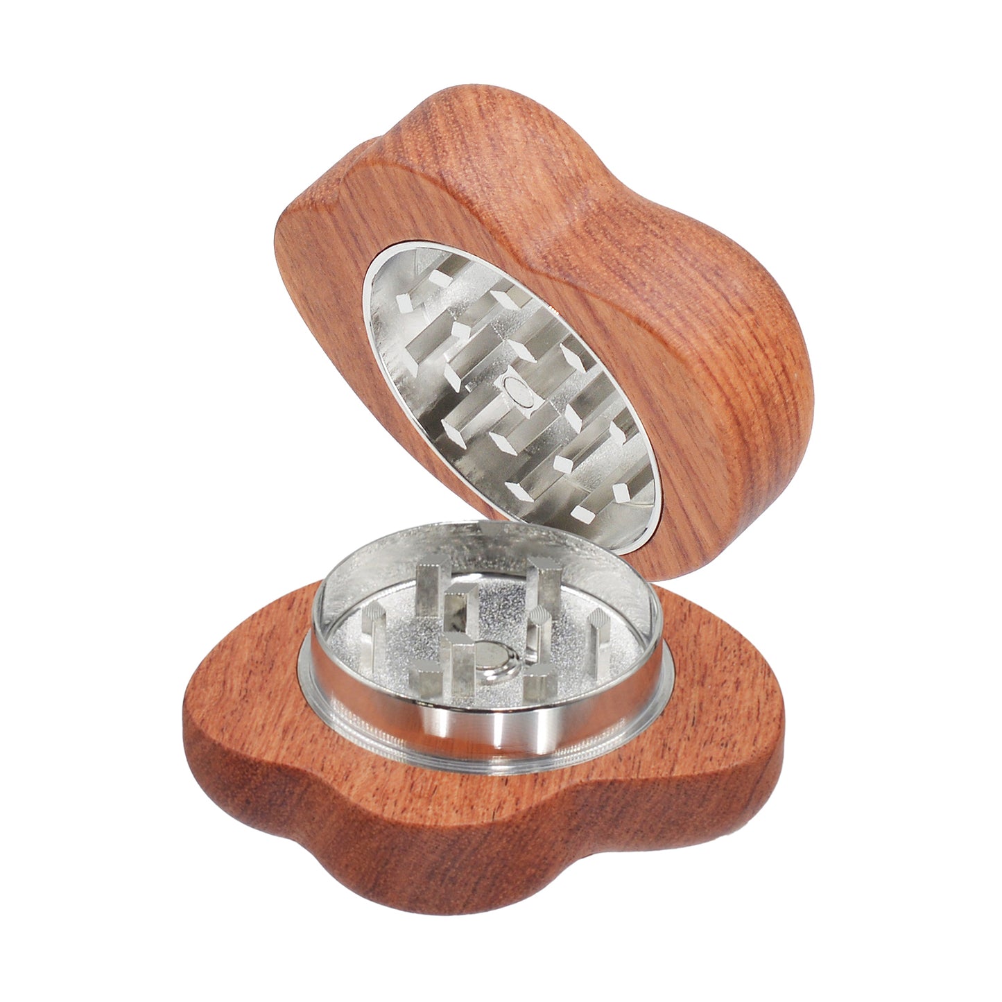 SENSORITE Skully Shape Metal-Sensitive-Finger-Friendly Wooden Grinder with Built-in Zinc Alloy Teeth & Strong Magnet Connection - Sensorite