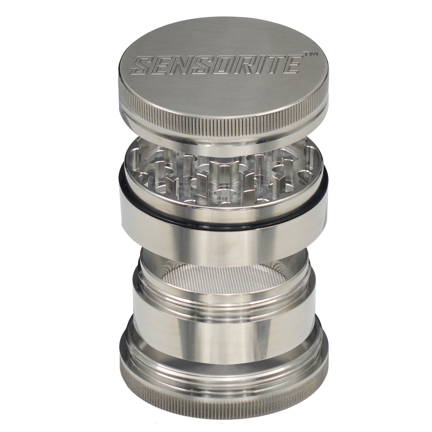 SENSORITE 2-inch 4 Parts Stainless Steel Grinder with Magnetic Connection & Changeable Screen - Sensorite