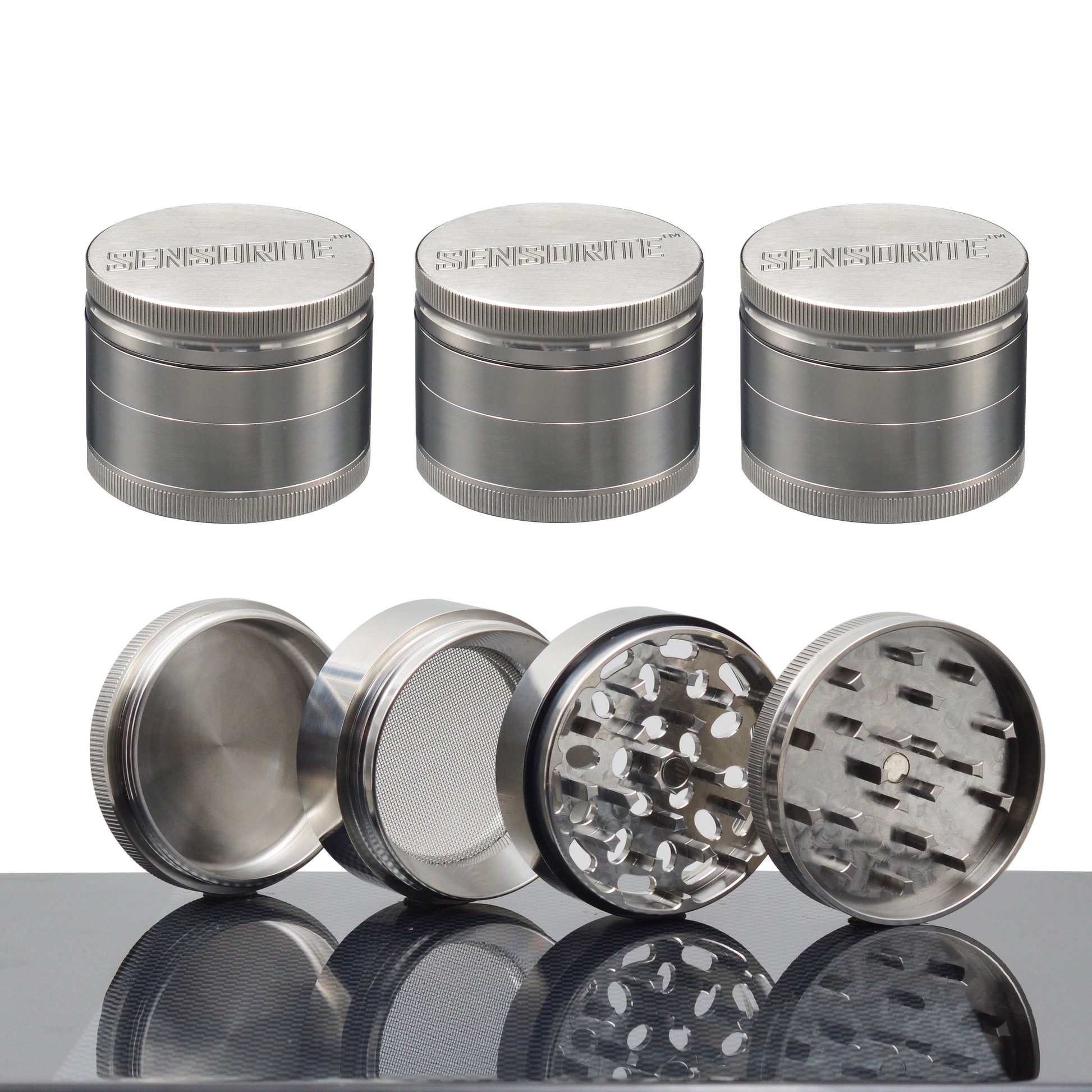 SENSORITE 2.4-inch Stain-less Steel Grinder with Replaceable Screen & Strong Magnetic Connection - Sensorite