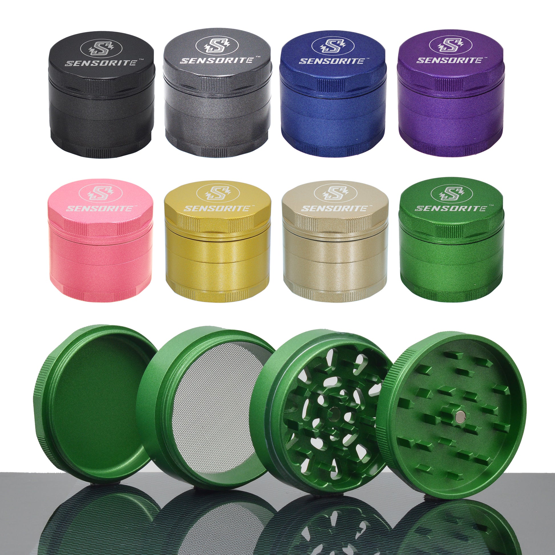 SENSORITE 2.5-inch Fully Non-stick Coated Aluminum Grinder with Smooth Finish & Double Blades Teeth - Sensorite