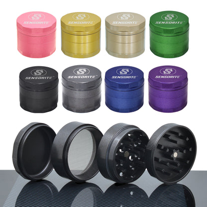 SENSORTIE 2.2-inch Easy Grip Nut Shape Aluminum Grinder with Double Blades Sharp Teeth & Fully Non-stick Coating - Sensorite