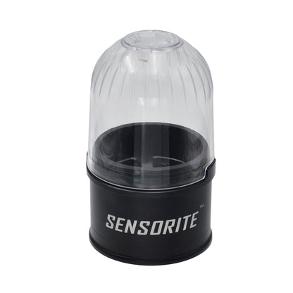 Sensorite Deluxe 63mm 5-Piece Aluminum Herb Grinder with Magnifying Clear Lid & Large Storage Sensorite
