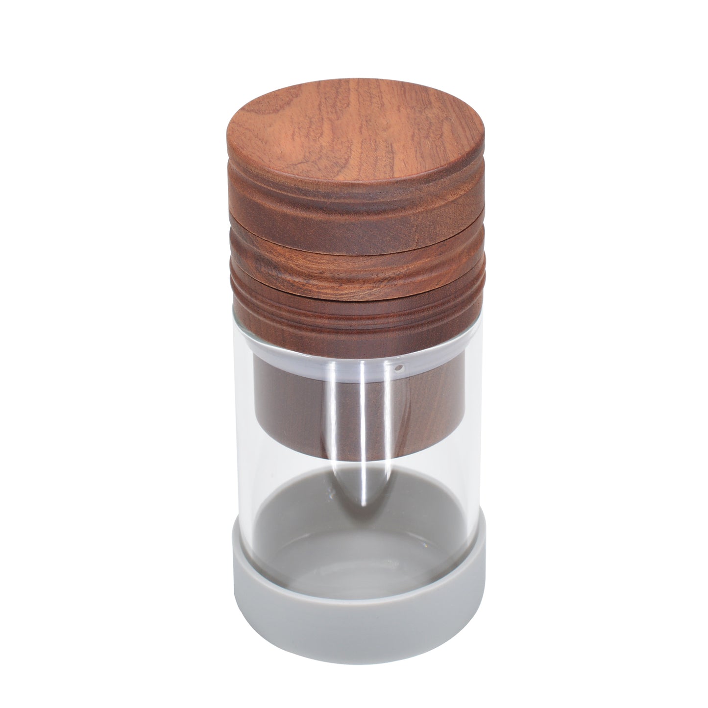 SENSORITE 1 1/4 Size Wooden Grinder & Cone Filler with Built-in Hard Aluminum Teeth & Glass Jar - Sensorite