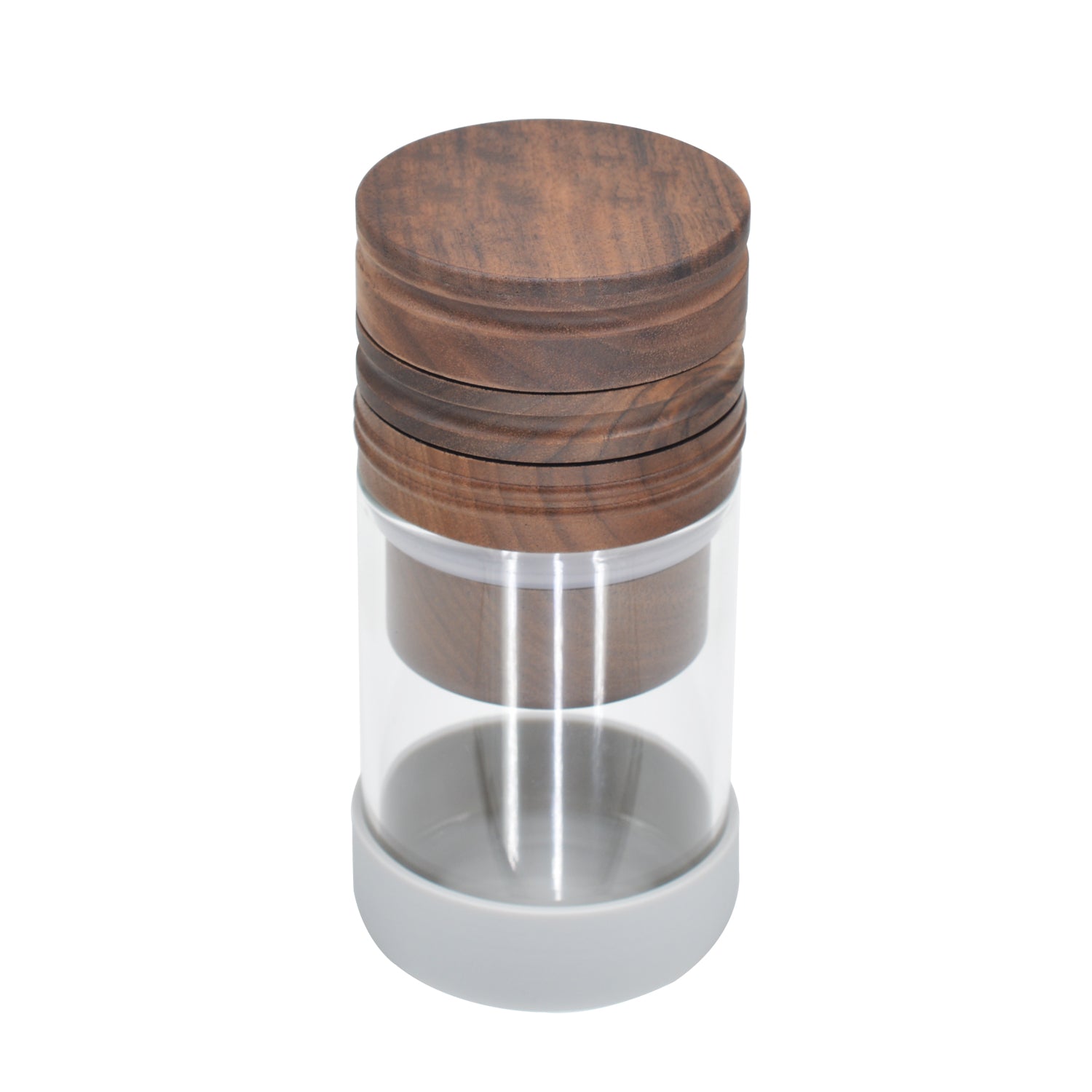 SENSORITE 1 1/4 Size Wooden Grinder & Cone Filler with Built-in Hard Aluminum Teeth & Glass Jar - Sensorite