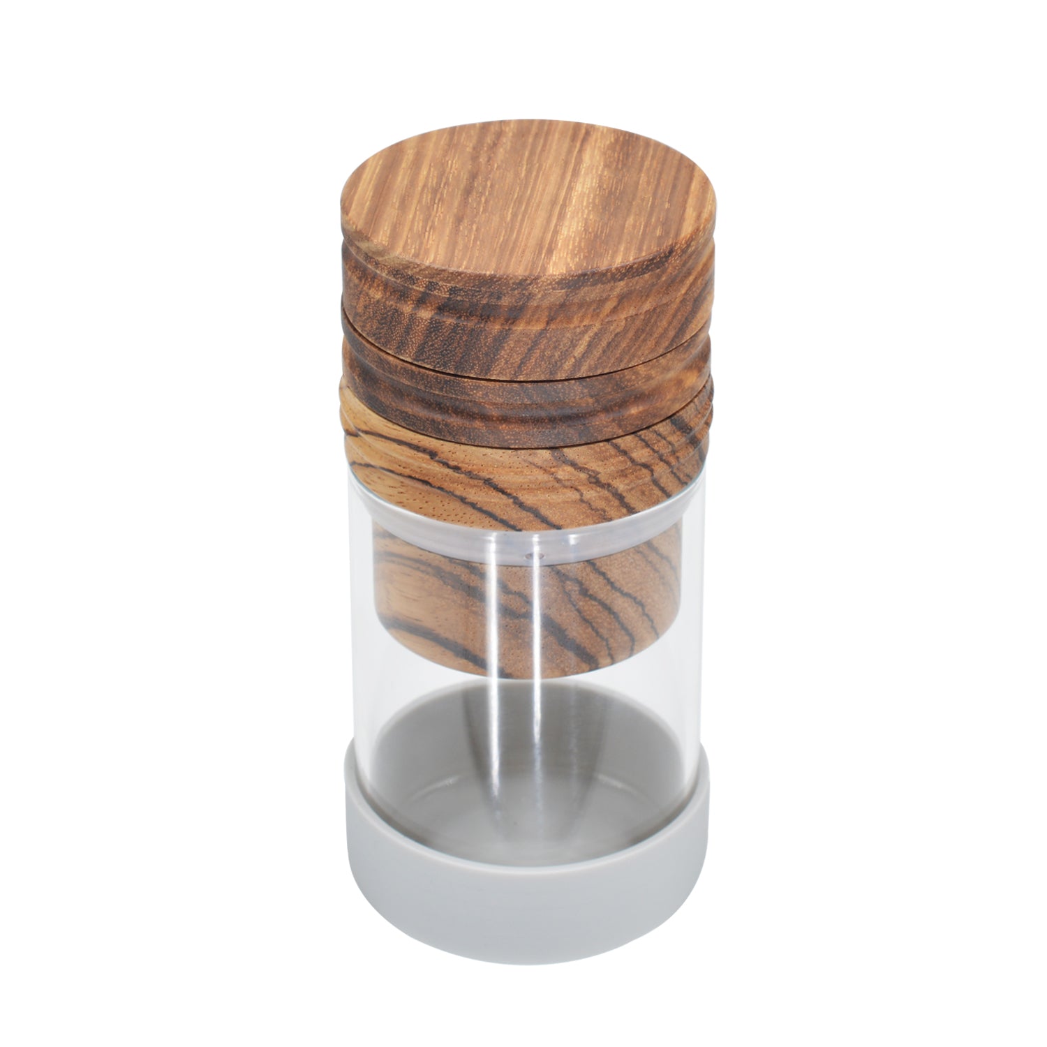 SENSORITE 1 1/4 Size Wooden Grinder & Cone Filler with Built-in Hard Aluminum Teeth & Glass Jar - Sensorite