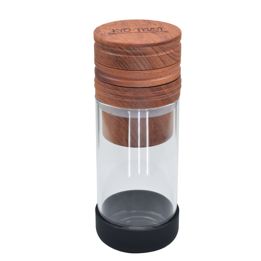 SENSORITE King Size 2 in 1 Wooden Grinder & Cone Filler with Built-in Aluminum Teeth & Airtight Storage Jar - Sensorite