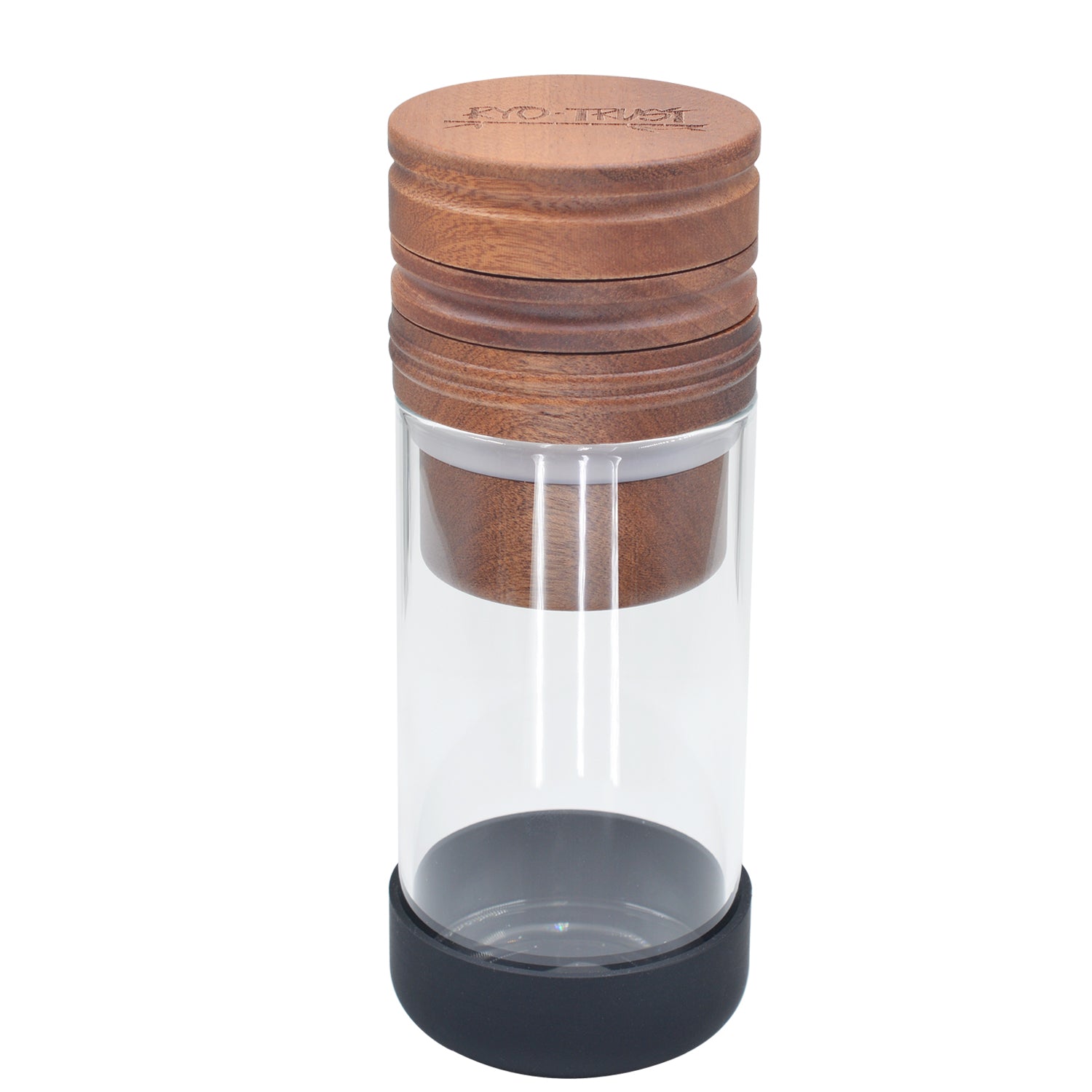 SENSORITE King Size 2 in 1 Wooden Grinder & Cone Filler with Built-in Aluminum Teeth & Airtight Storage Jar - Sensorite