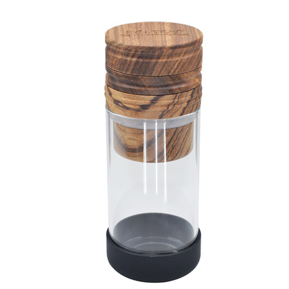SENSORITE King Size 2 in 1 Wooden Grinder & Cone Filler with Built-in Aluminum Teeth & Airtight Storage Jar - Sensorite
