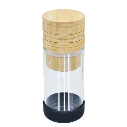 SENSORITE King Size 2 in 1 Wooden Grinder & Cone Filler with Built-in Aluminum Teeth & Airtight Storage Jar - Sensorite