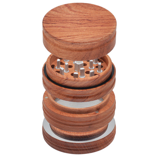 SENSORITE 2.5-inch Wooden Grinder with Built-in Hard Aluminum Teeth Thread-less Connection & Easy Changeable Screen - Sensorite