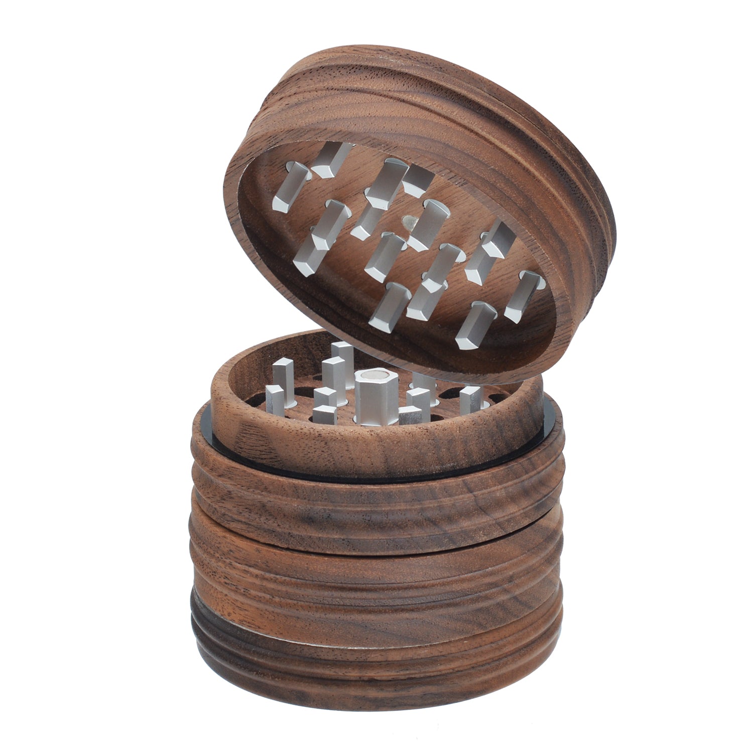 SENSORITE 2.5-inch Wooden Grinder with Built-in Hard Aluminum Teeth Thread-less Connection & Easy Changeable Screen - Sensorite