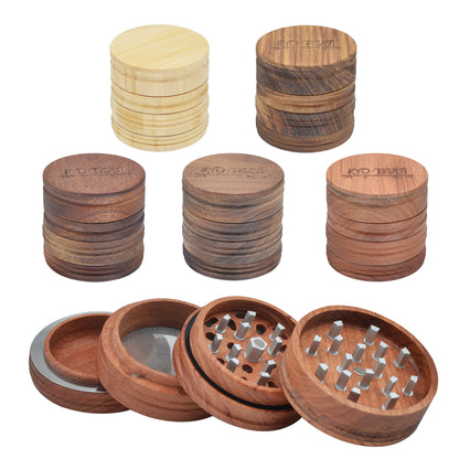 SENSORITE 2.5-inch Wooden Grinder with Built-in Hard Aluminum Teeth Thread-less Connection & Easy Changeable Screen - Sensorite