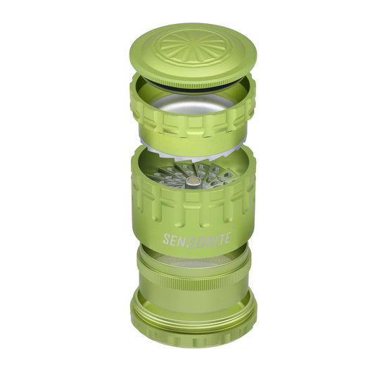 SENSORITE 2.2-inch Mill Style Aluminum Grinder with Bonus Storage & Non-stick Coated Shredder Plates - Sensorite