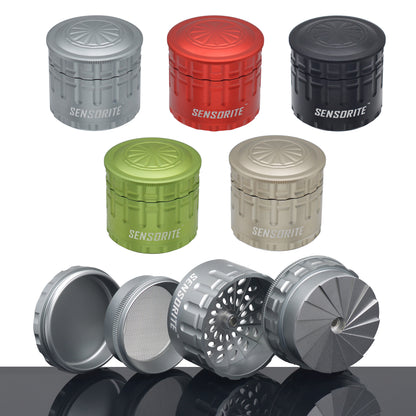 SENSORITE 2.2-inch Mill Style Aluminum Grinder with Bonus Storage & Non-stick Coated Shredder Plates - Sensorite