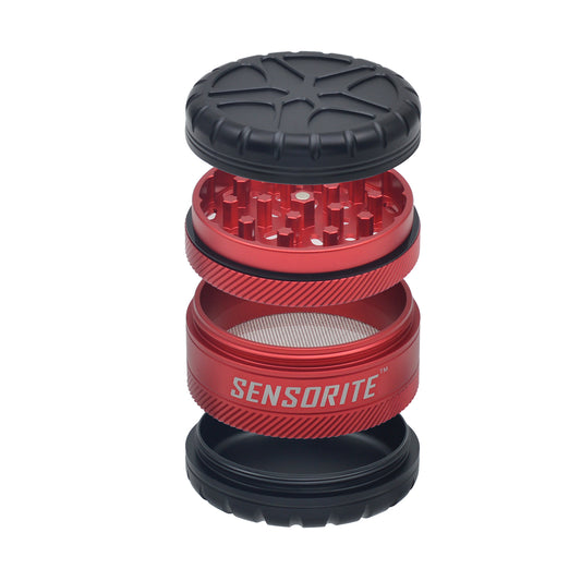 SENSORITE 4-Part Special Norch Wheel Shape Design Premium Aluminum Grinder with 6-Blade Tooth - Sensorite